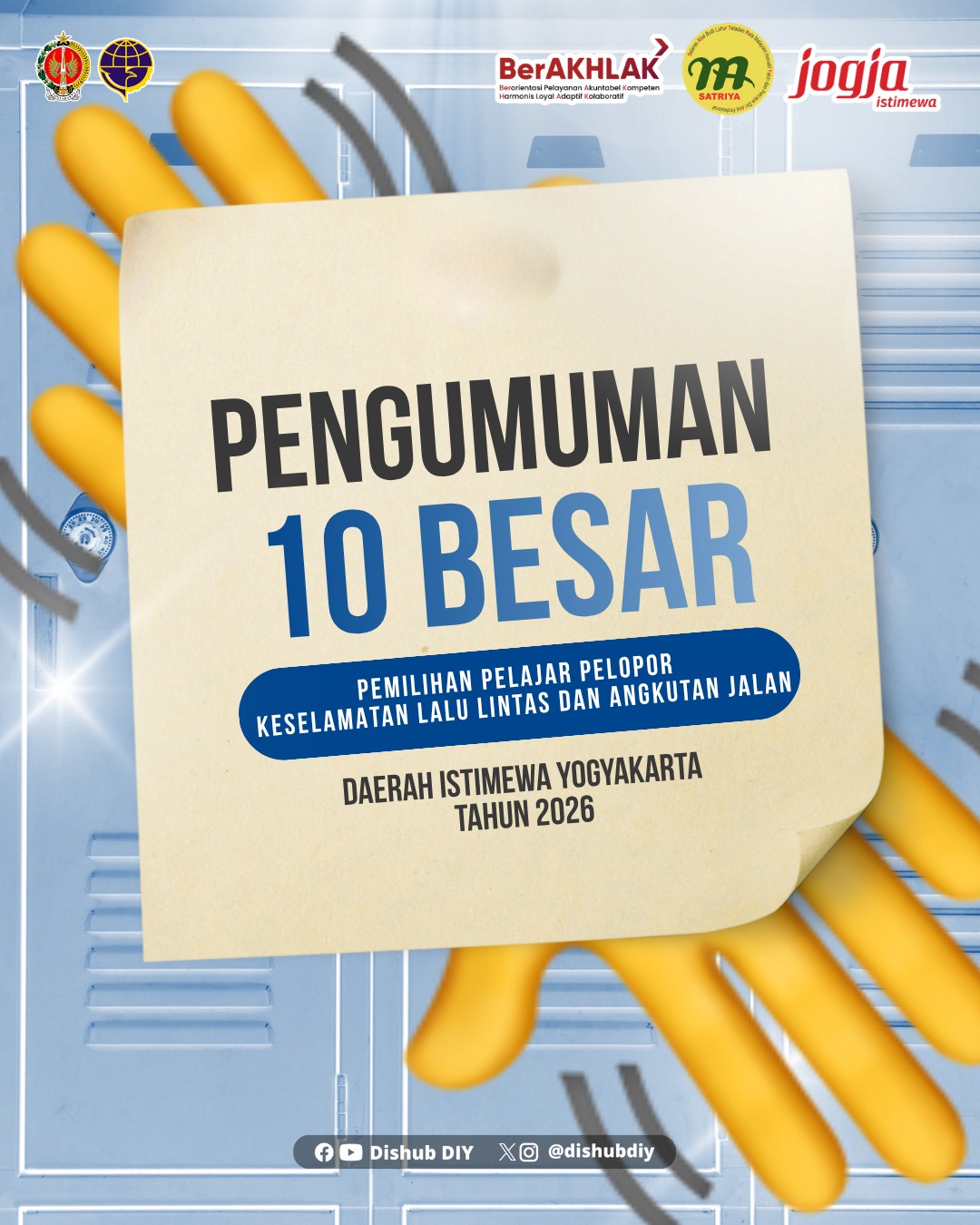 Dishub DIY Umumkan 10 Besar Pemilihan Pelajar Pelopor Keselamatan Lalu Lintas dan Angkutan Jalan DIY 2026