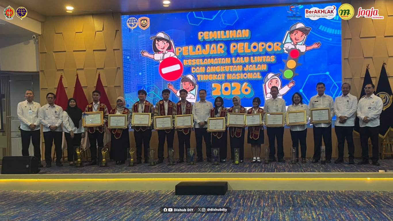 Kepala Dishub DIY Raih Pembina Terbaik II pada Pemilihan Pelajar Pelopor Keselamatan Lalu Lintas Nasional 2026