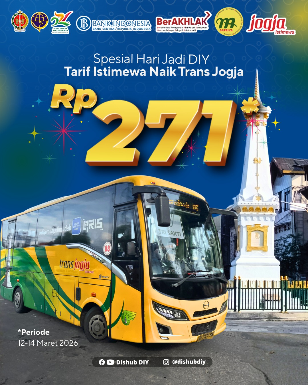 Promo Spesial HUT DIY ke-271, Naik Trans Jogja Hanya Rp271